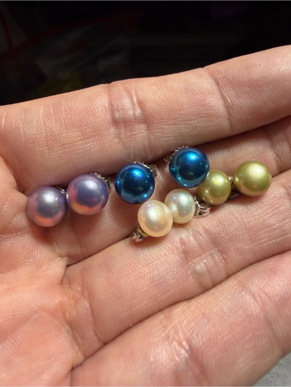 Honora Sterling Silver Four Pairs Pearl Stud Earrings